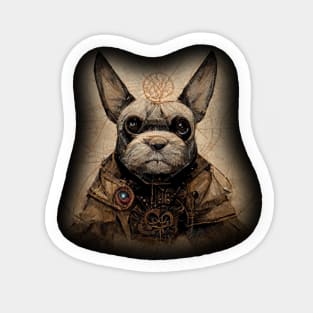 French Bulldog Surreal Steampunk Artwork, Dog Lover Sticker